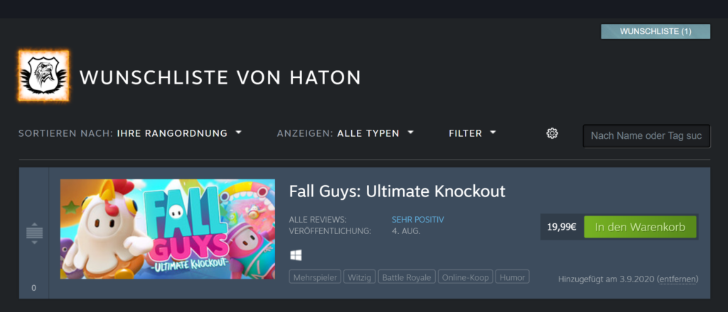 Steam Spiele zur Wunschliste hinzufügen und entfernen - Haton.net