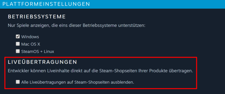 Steam Livestream Shop deaktivieren - haton.net
