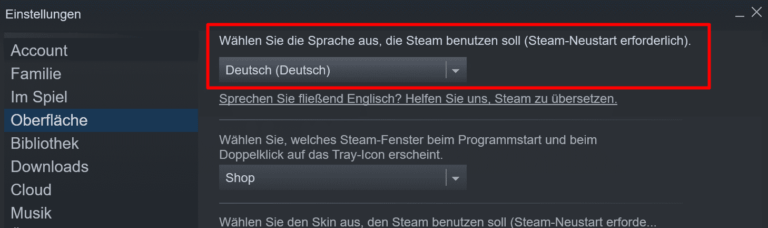 Steam Sprache ändern - Haton.net